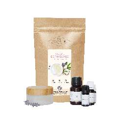 [K1758] DIY-Kosmetikbeutel – Rezept für entspannenden Lavendel- und Kokosöl-Massagebalsam